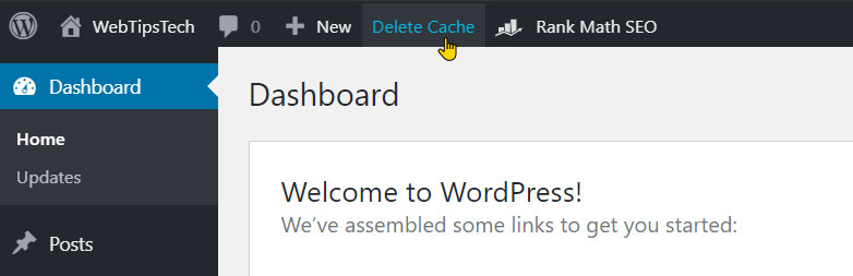 clear WordPress cache with a plugin step 2