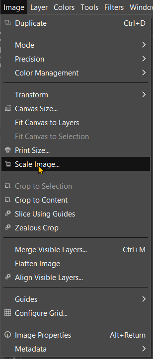 How to optimize an image with Gimp Step-2