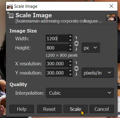 How to optimize an image with Gimp Step-5