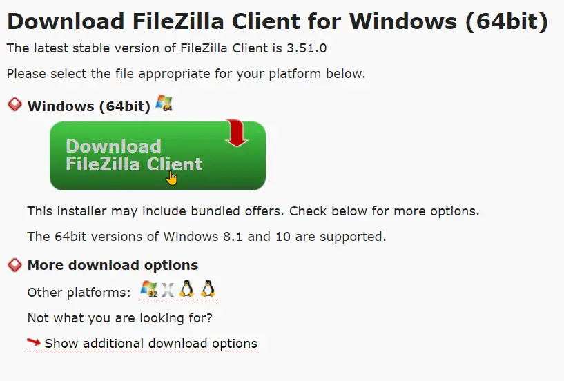 Downloading WordPress Site File via FileZilla Step 1