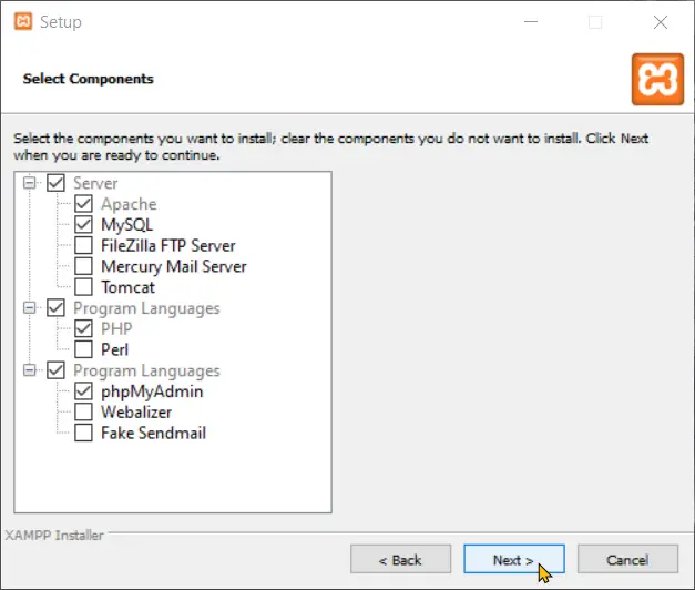 Download and Install XAMPP Step 4