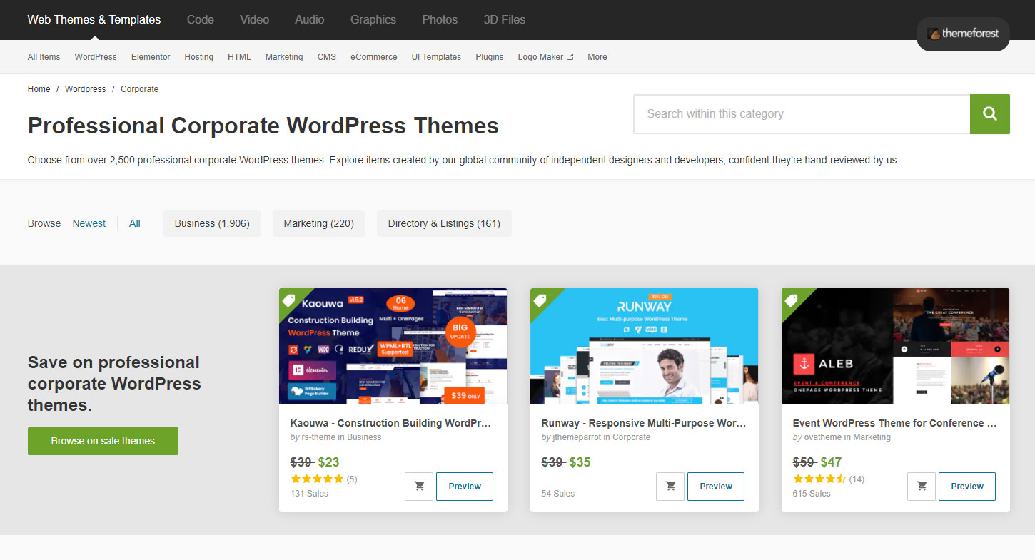 Premium WordPress Themes Marketplace