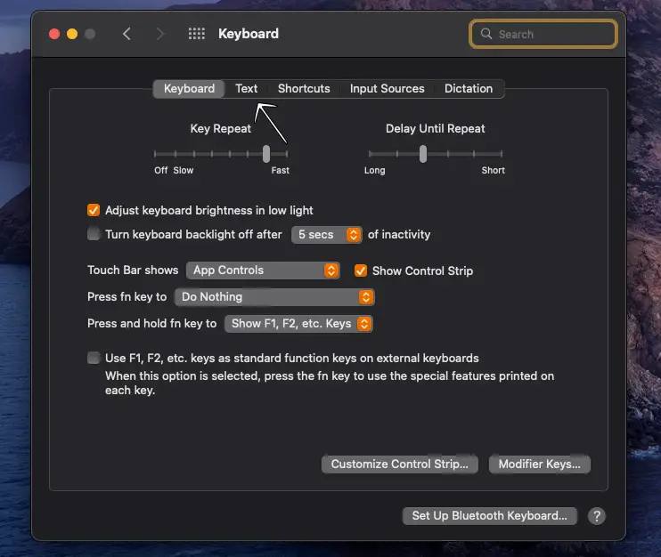 create an em dash shortcut using the text replacement Feature On macOS step-3