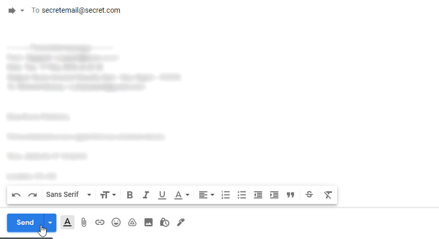 Manually Forward The Email To A Secret Email Address Step-3