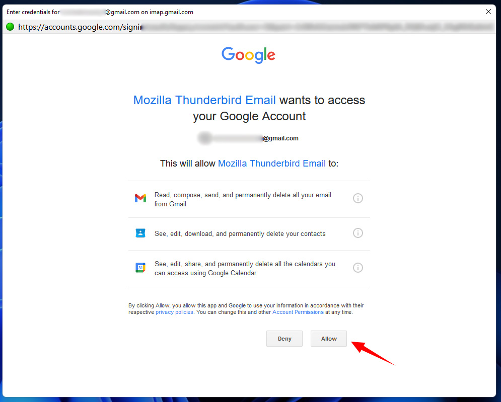 Connect Your Gmail Account To Thunderbird Step 4