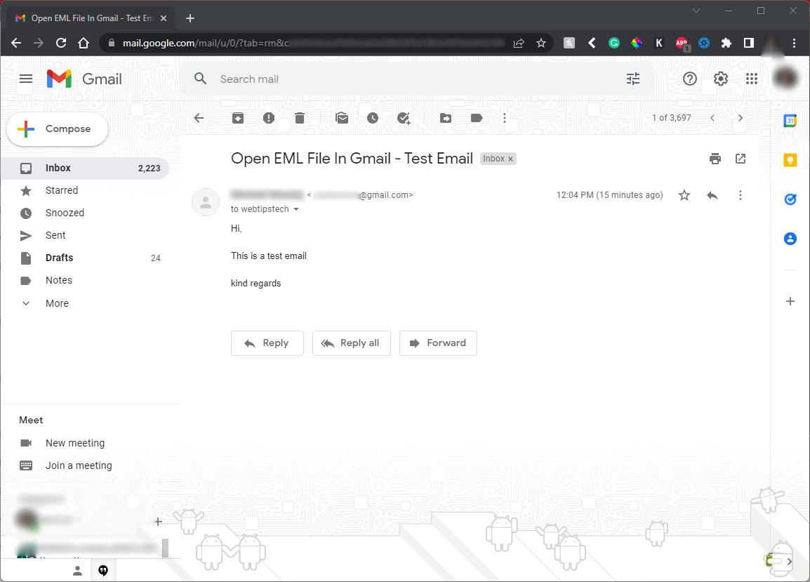 Open The Imported Email In Gmail Step-3