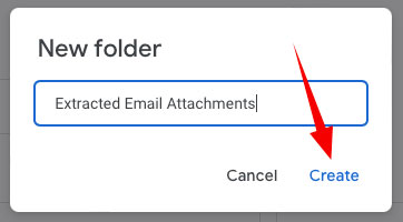 Create A New Folder In Google Drive To Store Extracted Attachments Step-3