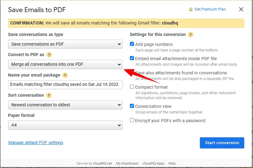 Download And Print Selected Emails Step 1