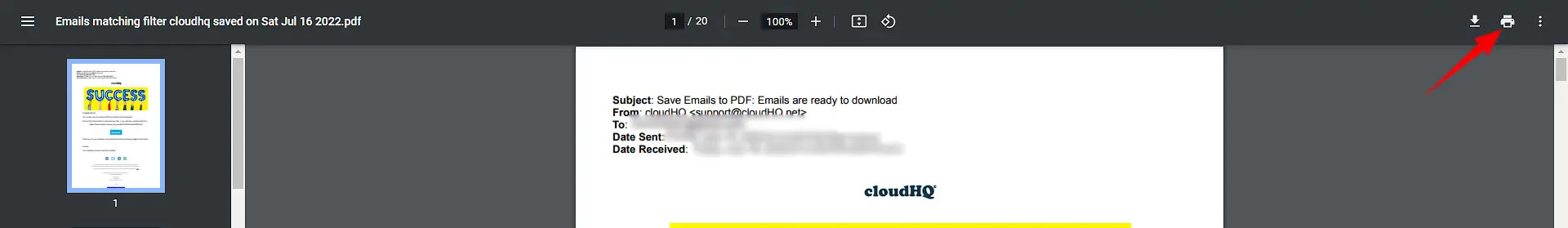 Download And Print Selected Emails Step 11
