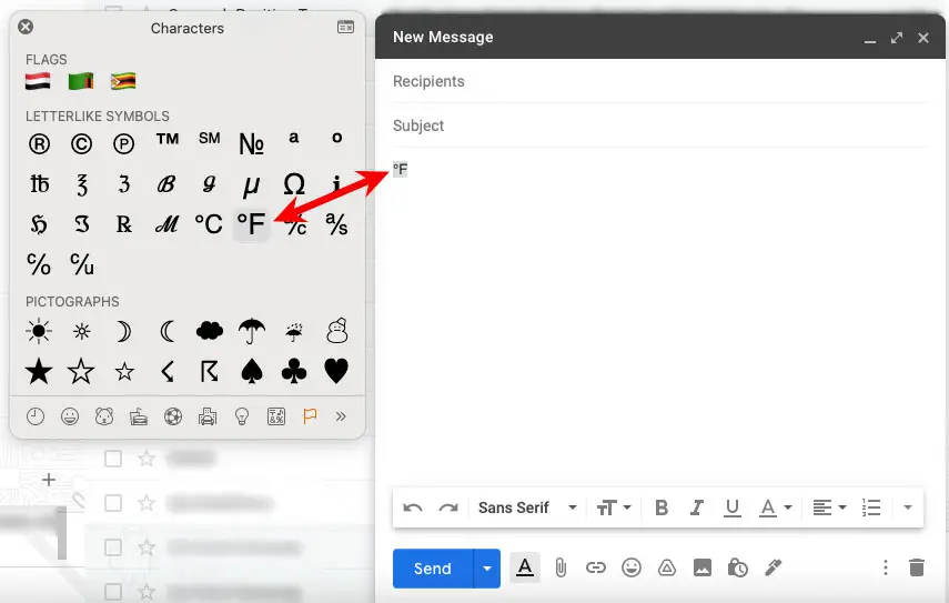 Insert Special Characters In Gmail With The macOS Emoji Keyboard Step 4