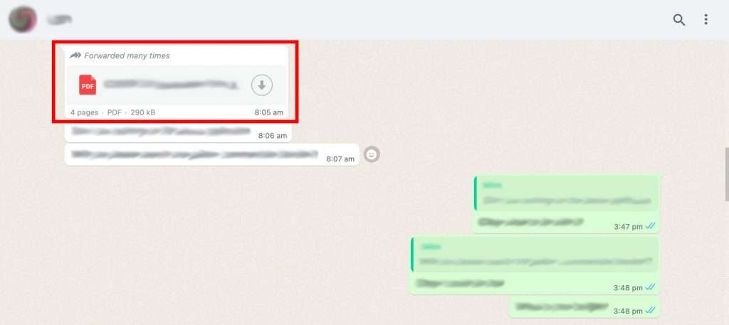 Download The PDF Files From WhatsApp Step 2