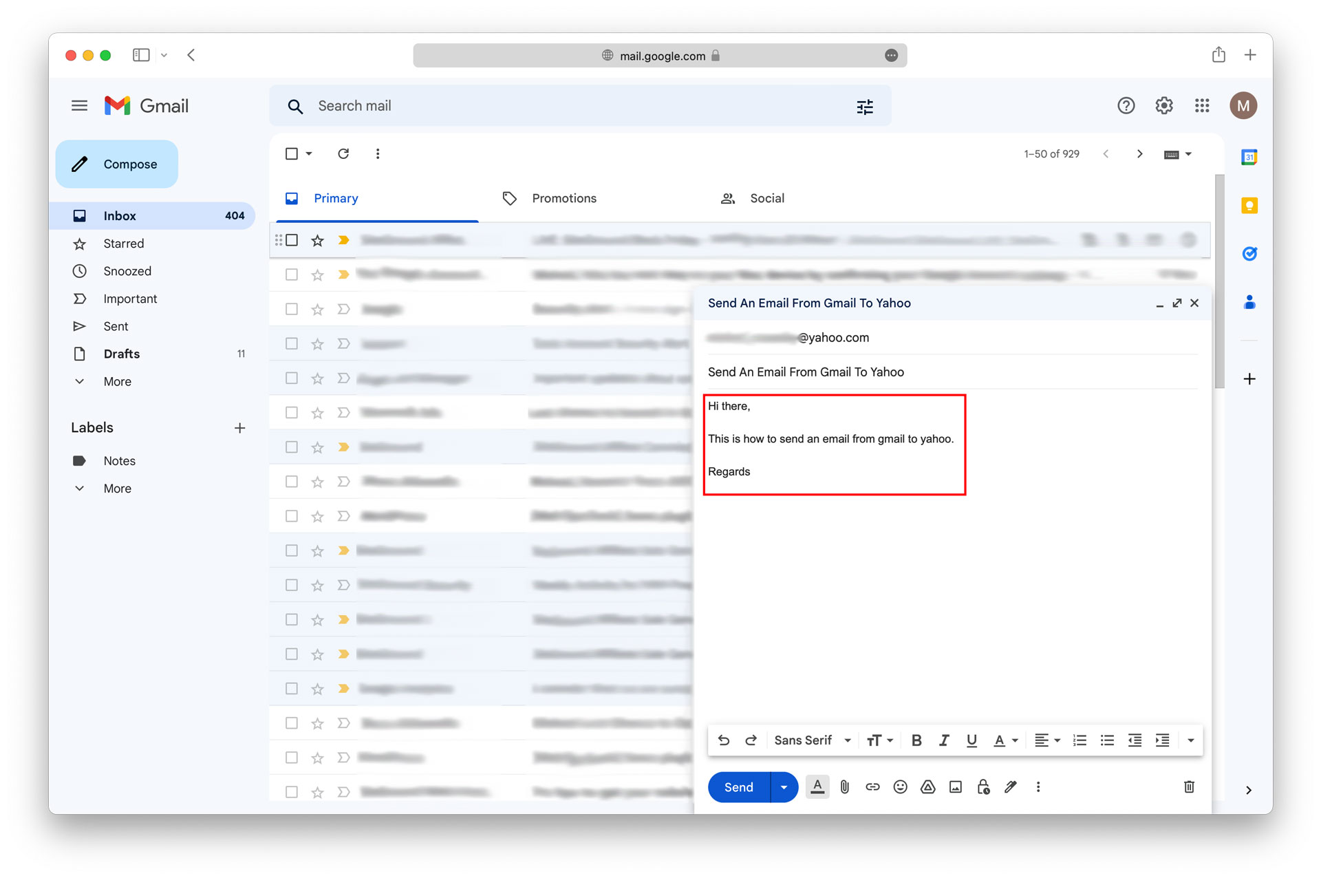 How To Send An Email From Gmail To Yahoo 05