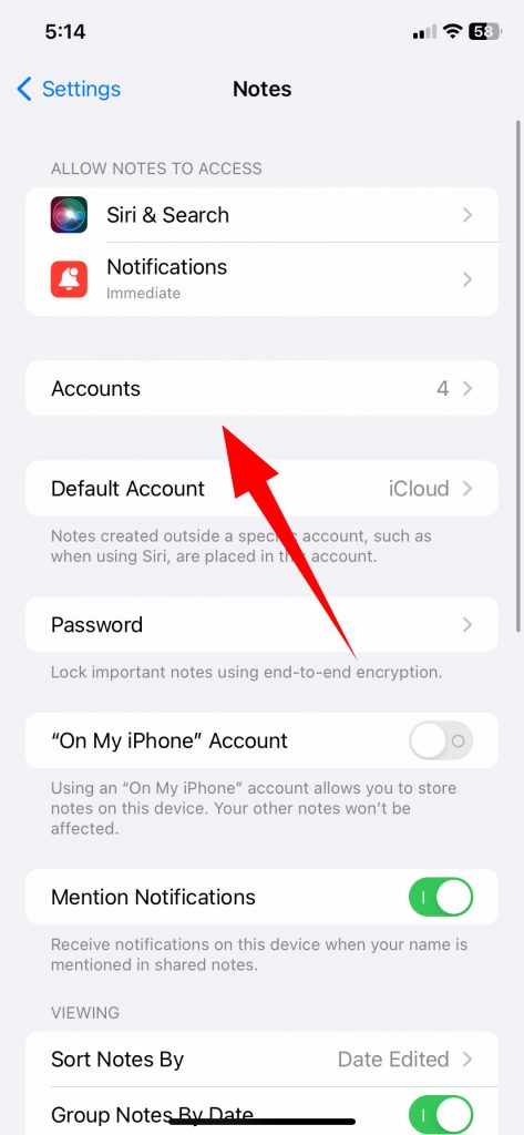 Move Notes From iCloud To Gmail Using An iPhone Step 03