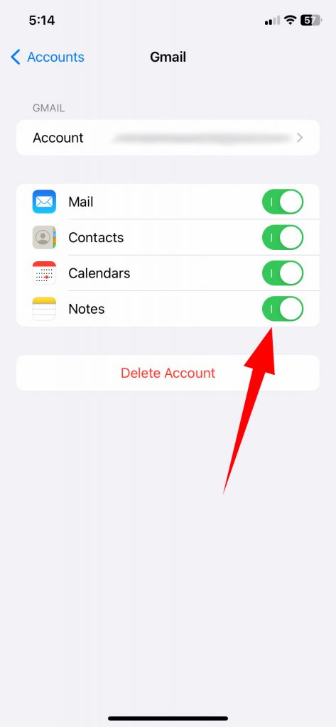 Move Notes From iCloud To Gmail Using An iPhone Step 08