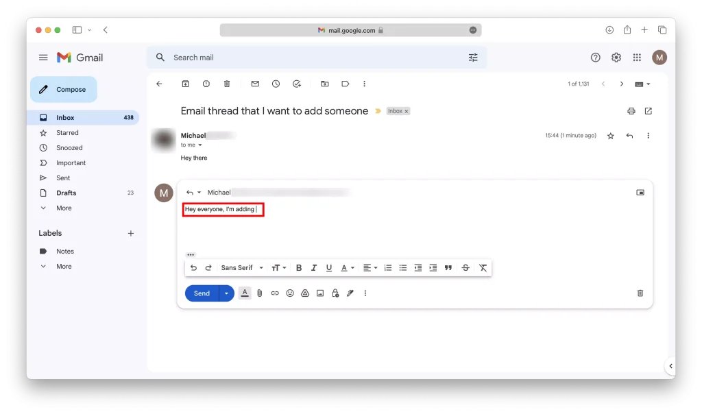 Use Gmail's Mention Feature Step-3