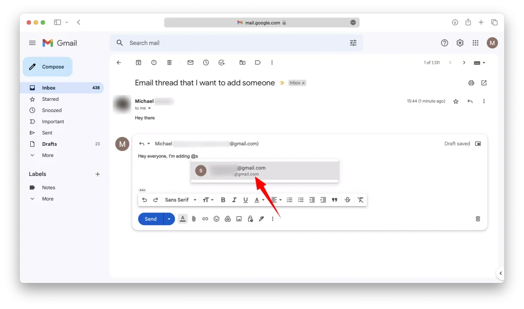 Use Gmail's Mention Feature Step-5