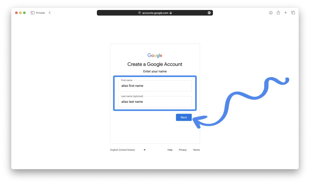 Create an Anonymous Google Account Using an Alias 04