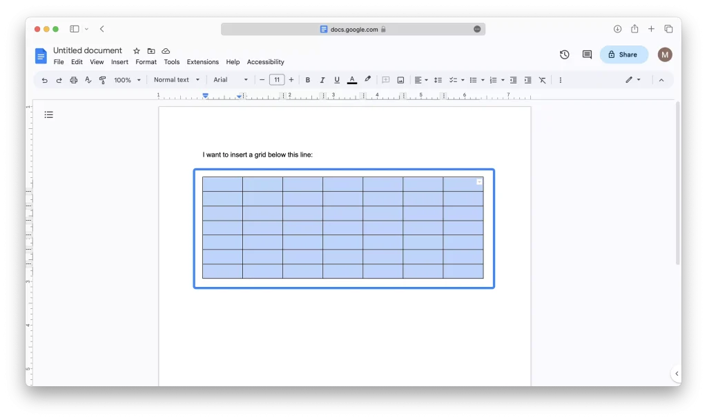 Step 3 - Customize the Table to Form a Grid 02