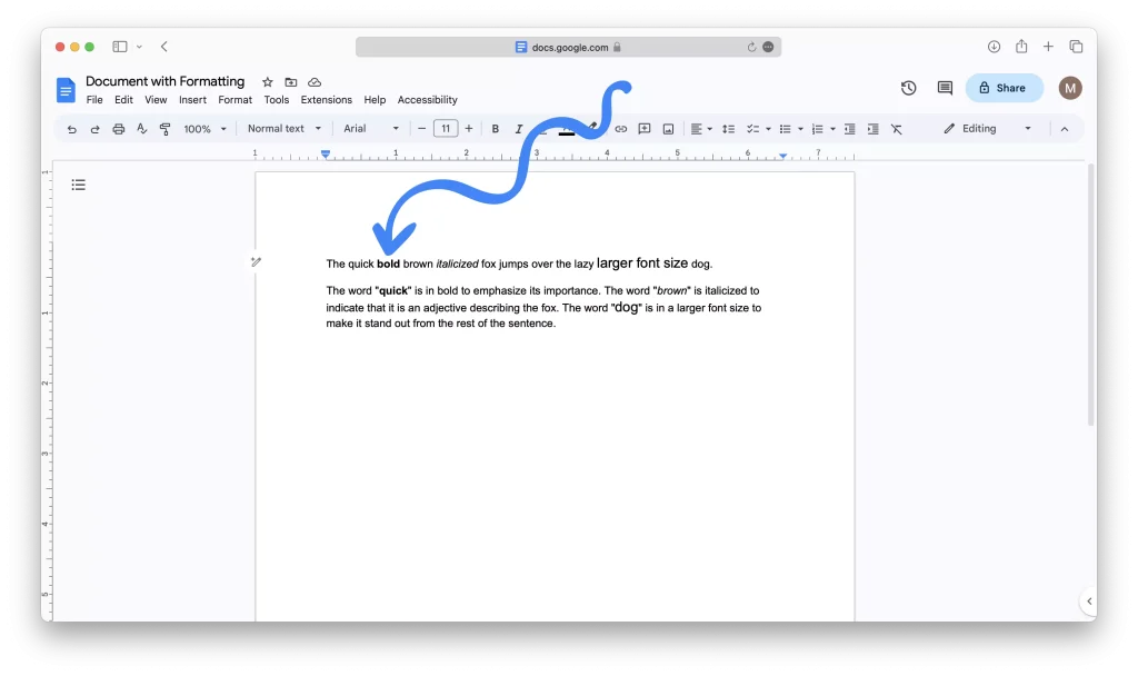 find and replace formatting in google docs Step 02