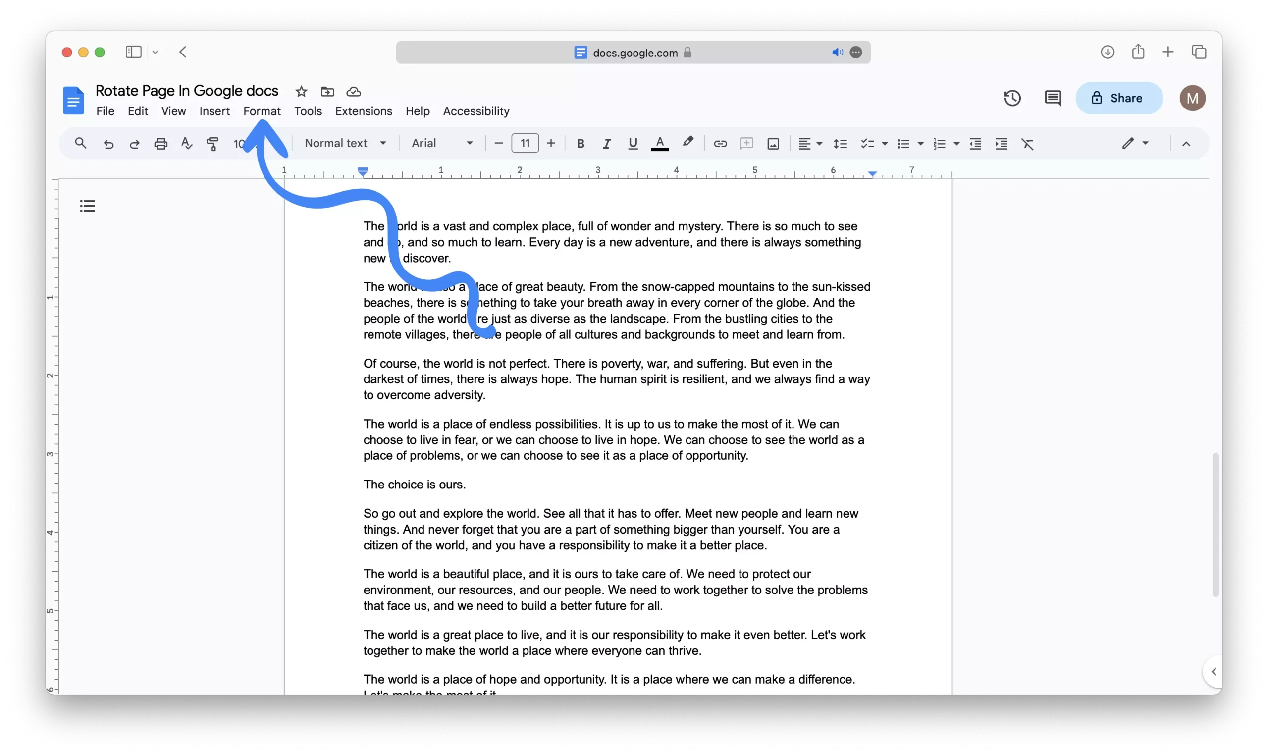 How to Rotate All Pages in Google Docs 02