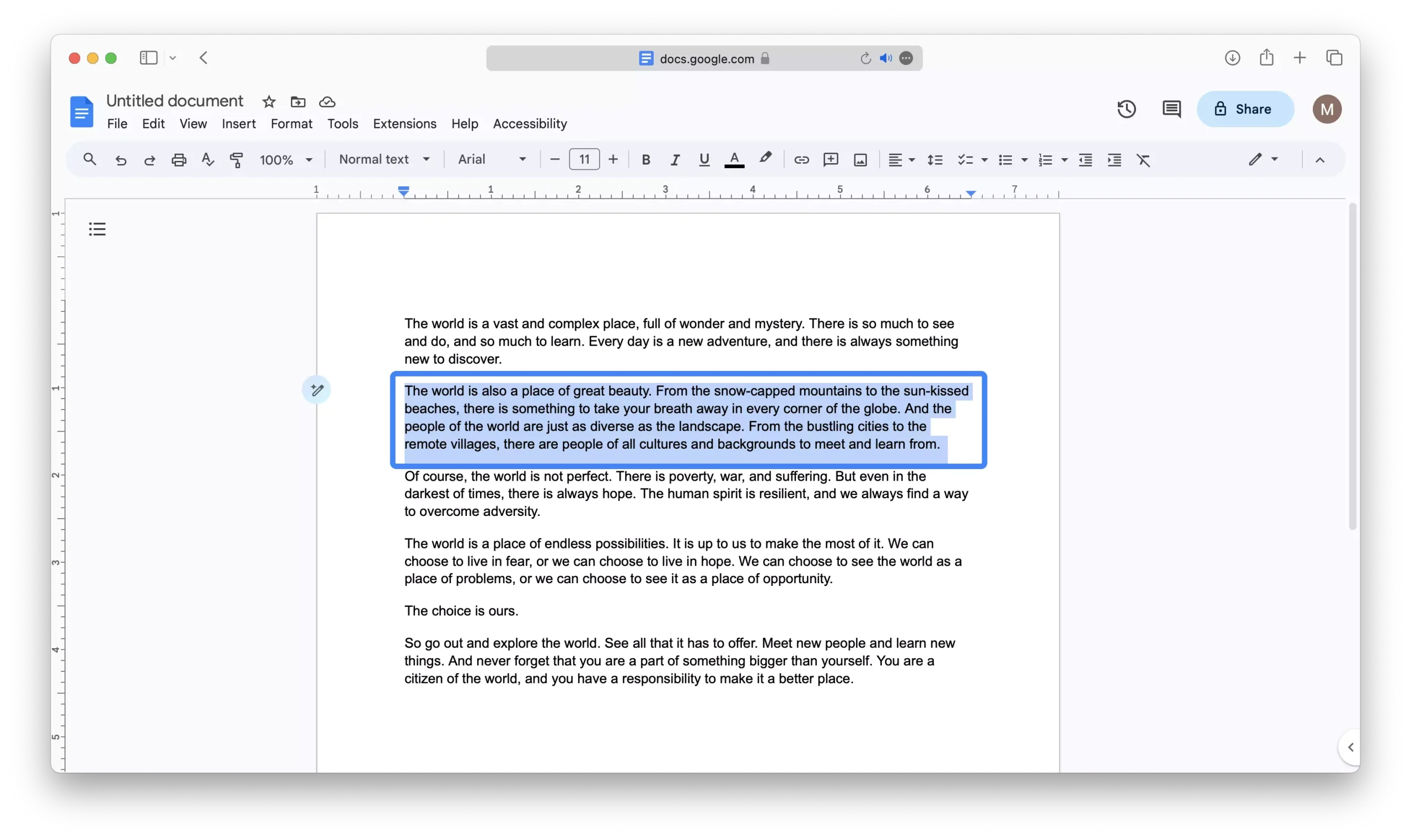 How to justify text in Google Docs Step 02