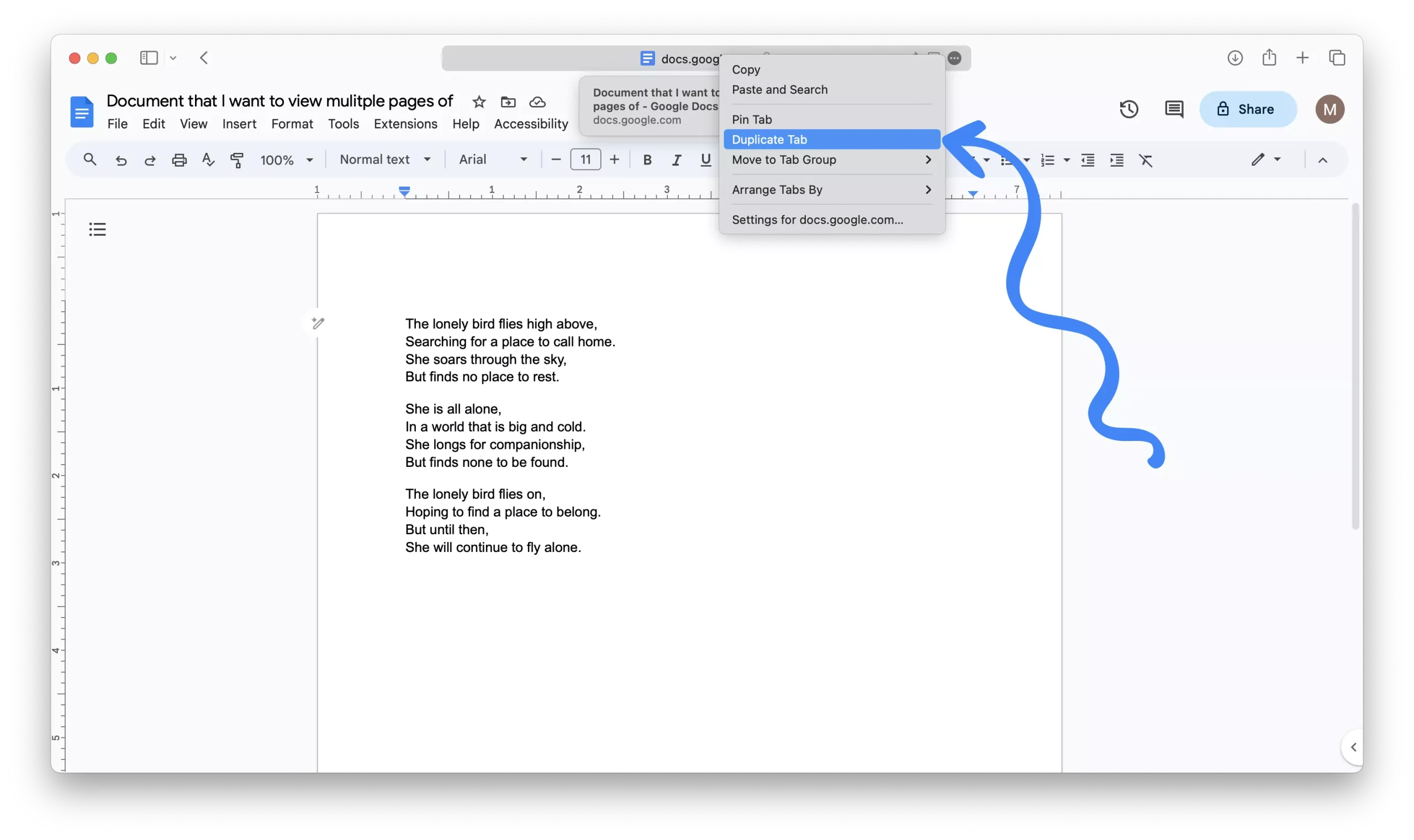 Using Split View To View Pages Side By Side In Google Docs (Mac) 03