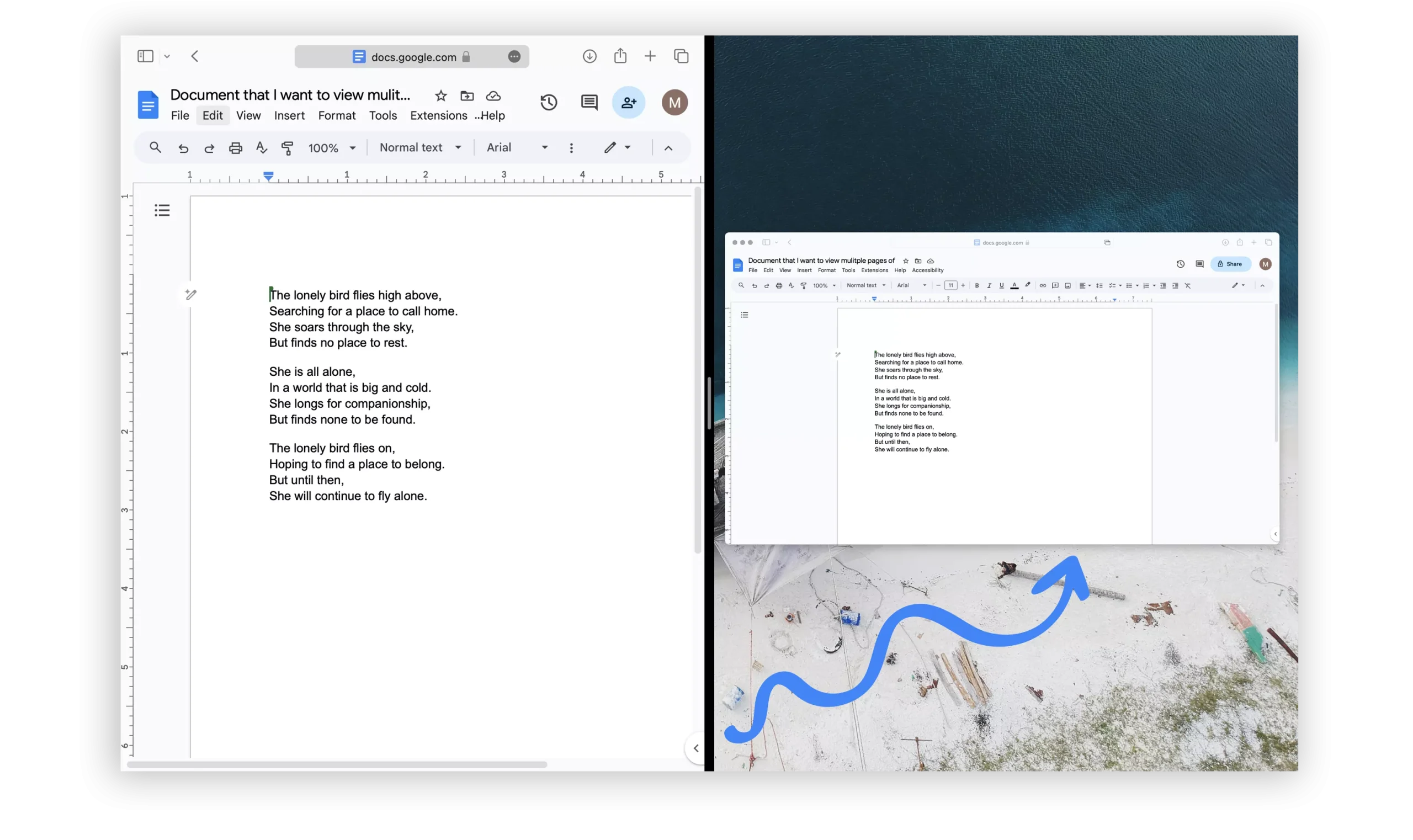 Using Split View To View Pages Side By Side In Google Docs (Mac) 07